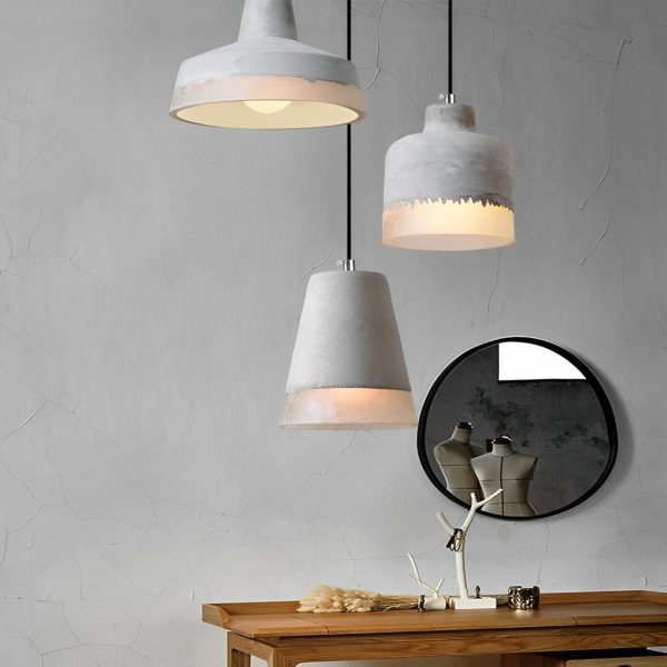 Round Creative Resin Cement Minimalist Industrial Pendant Light Chandelier - Image 4