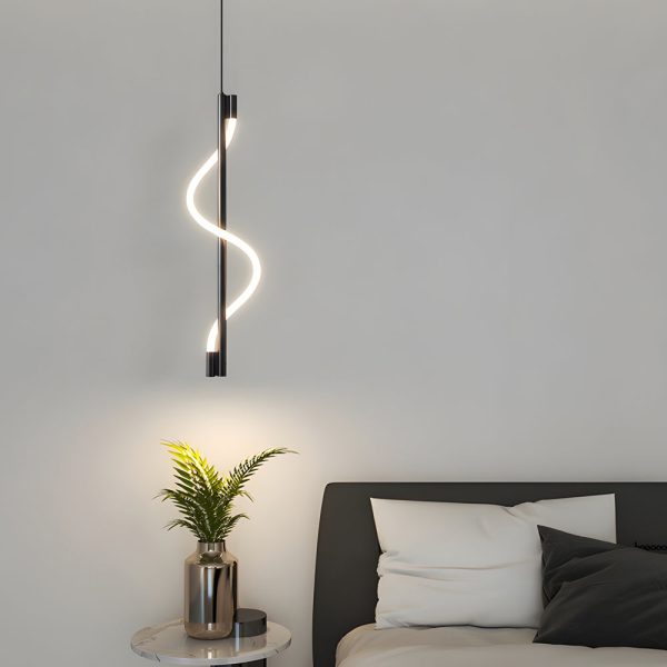 Modern Vertical Spiral Rope LED Pendant Light with Dimmable Feature - Image 2