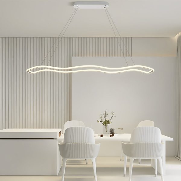 Long Waves Circular Design LED Nordic Hanging Ceiling Light Chandelier - Image 3
