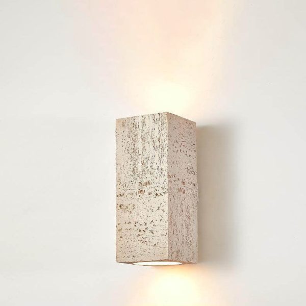 Retro Wabi-sabi Square Column Hand Sculpted LED Wall Sconce Lamp - Image 9