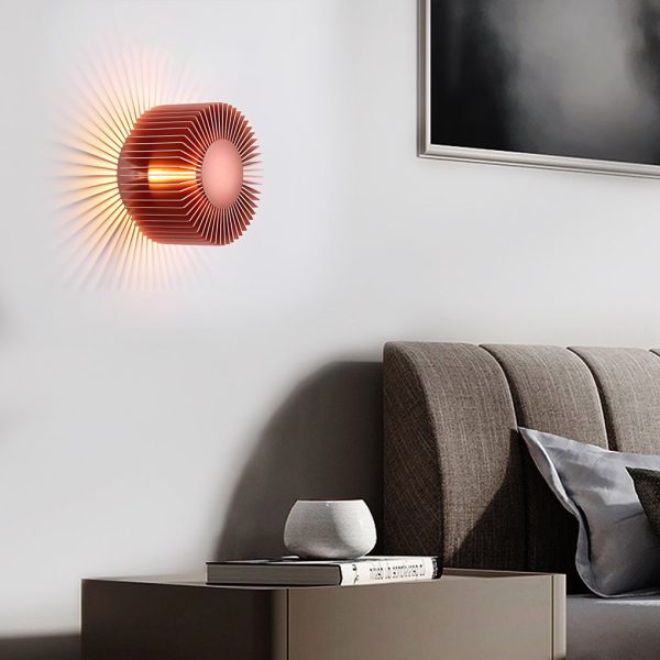 Round Sun Flowers LED Creative Decor Aluminum Modern Wall Light Fixture - Image 2