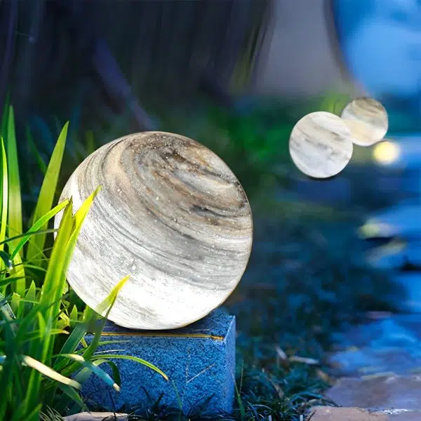 Round Glass Planets Design Waterproof Modern Outdoor Fence Post Lights - Image 3