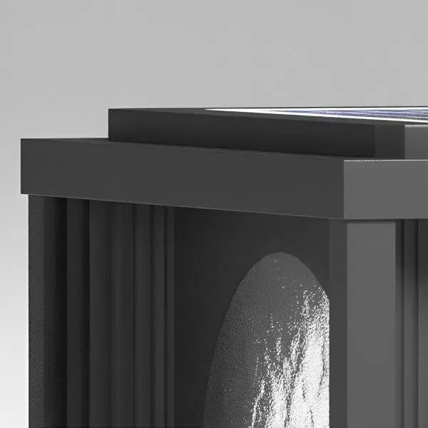 Square Round Waterproof LED Black Solar Lights Outdoor Fence Post Lamp - Image 9