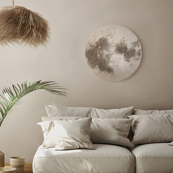 Round Moon 3D Sandstone Painting USB Voice Control Decorative Painting - Image 3