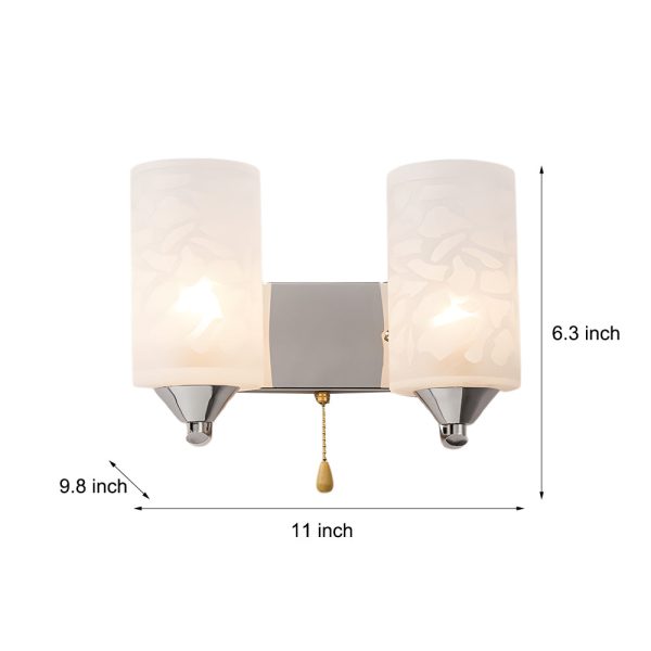 Elegant Cylindrical Double-Headed Glass Wall Sconce - Image 4