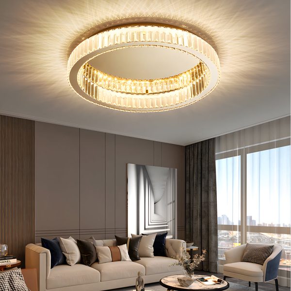 Round Crystal Stepless Dimming LED Luxury Post-Modern Ceiling Light Fixture - Image 4