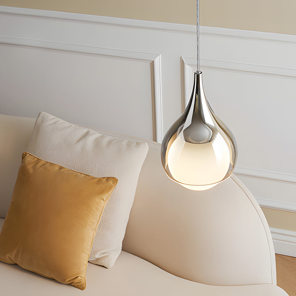 5-40ae2764-3371-471d-b516-79489782c51f.jpg Modern 1-Light Teardrop Droplet Glass Pendant Light, Adjustable Height - Image 1