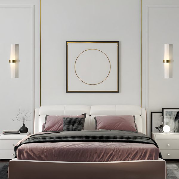 Modern Frosted Glass Tube 1-Light Wall Sconce in Warm White for Living Room - Image 4