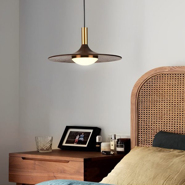 Creative Flying Saucer Shape Wood LED Nordic Chandelier Pendant Lights - Image 2