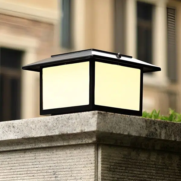 Square Three Step Dimming LED Waterproof Solar Fence Post Lights - Image 3