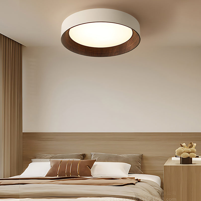 5-47db3ea0-da90-43b5-912c-5e0c80b417ff.jpg Round Iron Three Step Dimming Modern Wood Texture LED Ceiling Lights Fixture - Image 1