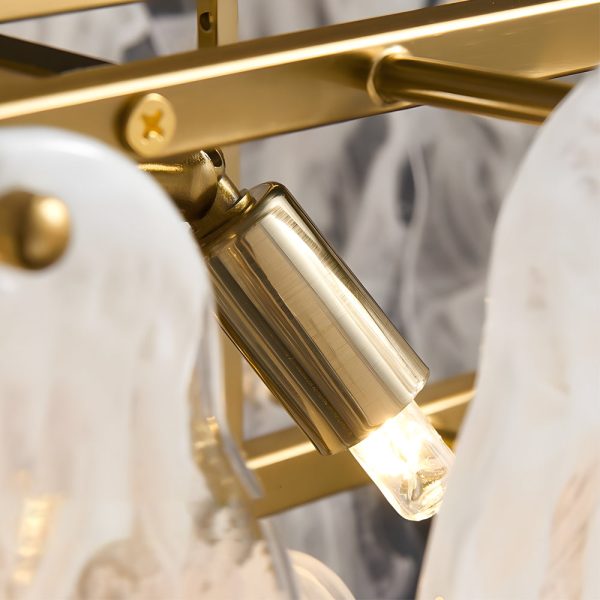 Round Long Wave Glass Clouds 3 Step Dimming Luxury French Style Chandelier - Image 4