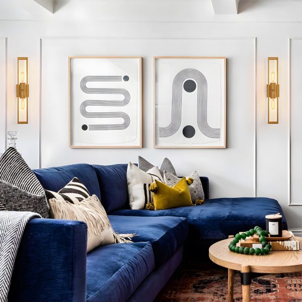 Simple Metal Frame Glass Shade American Style Wall Sconce Lighting - Image 4