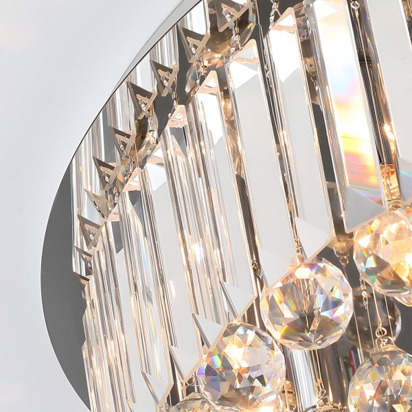 Round Light Luxury 3 Step Dimming Modern Crystal Ceiling Light Fixture - Image 4