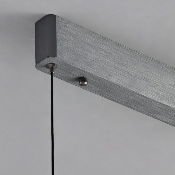 Long Linear Brushed Aluminum LED Island Pendant Lamp - Image 3