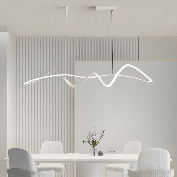 Wave Lines Dimmable with Remote LED Chandeliers Dining Room Lights - Image 2