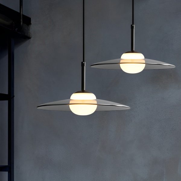 Minimalist Glass UFO LED Black Nordic Chandelier Kitchen Pendant Lighting - Image 4