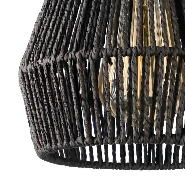 Minimalist Paper Rattan Handmade Black Japanese-style Pendant Lights - Image 5