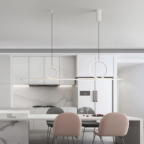 Minimalist Waves Circular Stepless Dimming LED Intelligent Chandeliers - Image 4