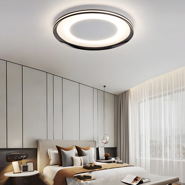 Round Black LED Flush Ceiling Light - Image 4
