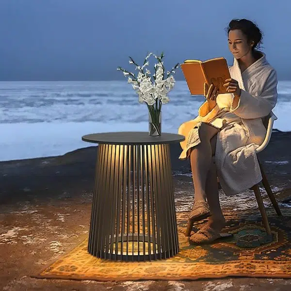 Waterproof Round Iron Cage Table RGB 16 Colors Solar Outdoor Lanterns - Image 4