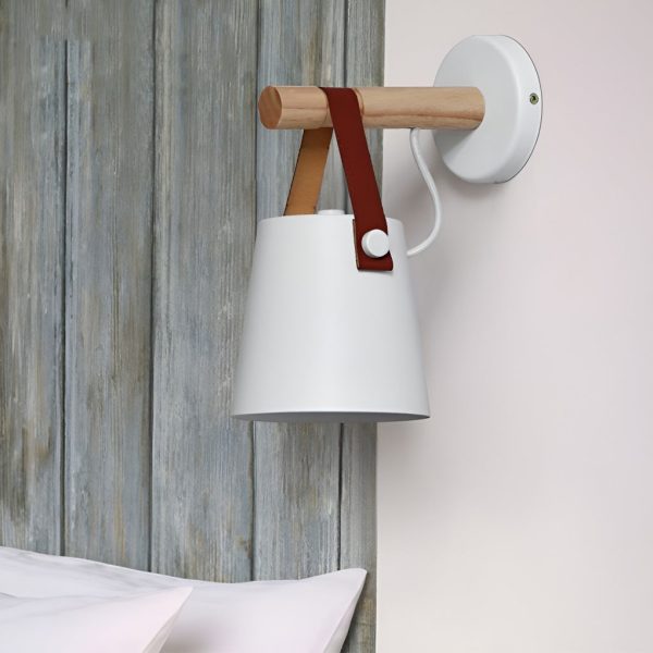 Classic Wood Metal Nordic Plug in Wall Sconce Lighting Wall Lamp - Image 2