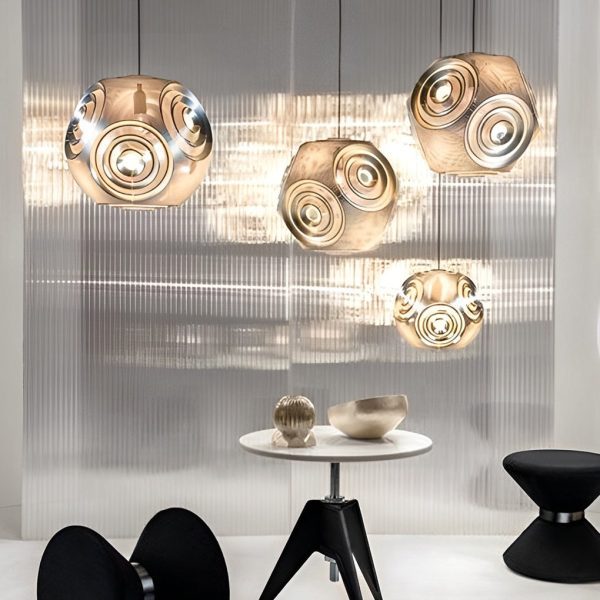 Creative Irregular Circular Stainless Steel Post-modern Chandelier Light - Image 5