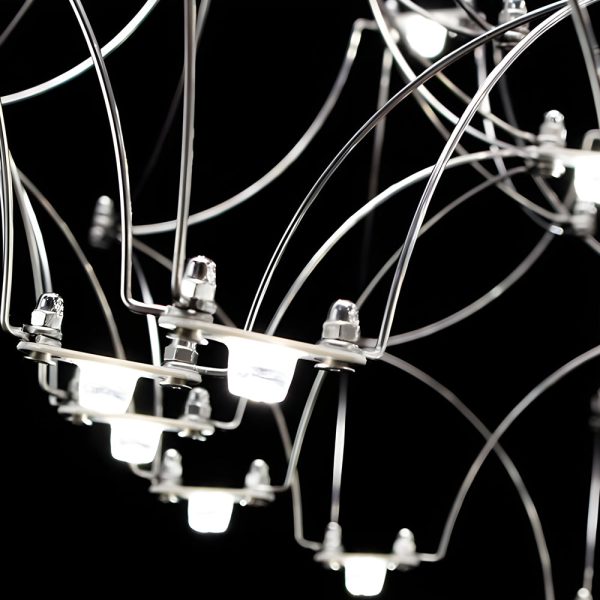 Stainless Steel Crystal Pendants Raindrops LED Italian Style Chandelier - Image 4