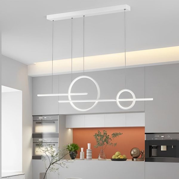 Long Strip Circles Three Step Dimming Stepless Dimmable LED Chandelier - Image 5