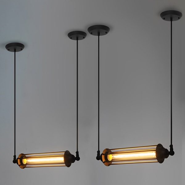Retro Iron Energy-saving LED Black Industrial Style Pendant Light Fixture - Image 4