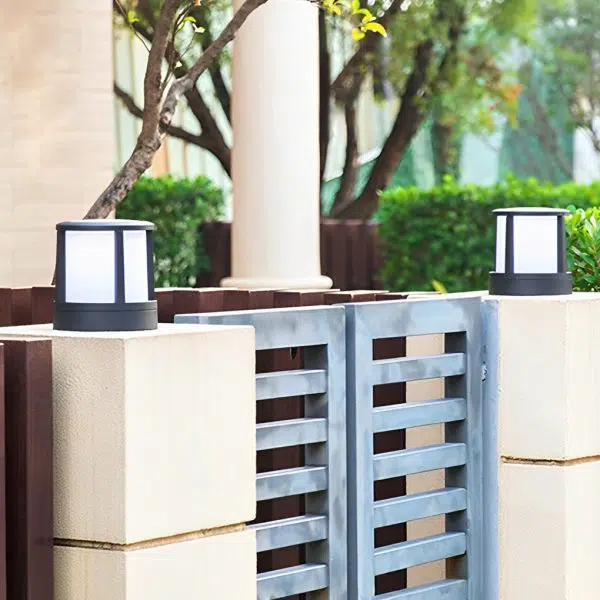 Cylindrical Aluminum LED Waterproof Black Outdoor Fence Post Lights - Image 4