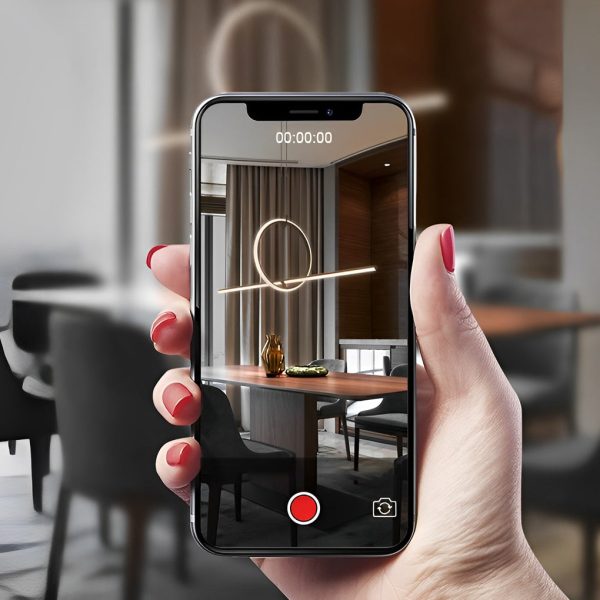 Long Strip Ring Three Step Dimming Modern Minimalist LED Chandelier - Image 11