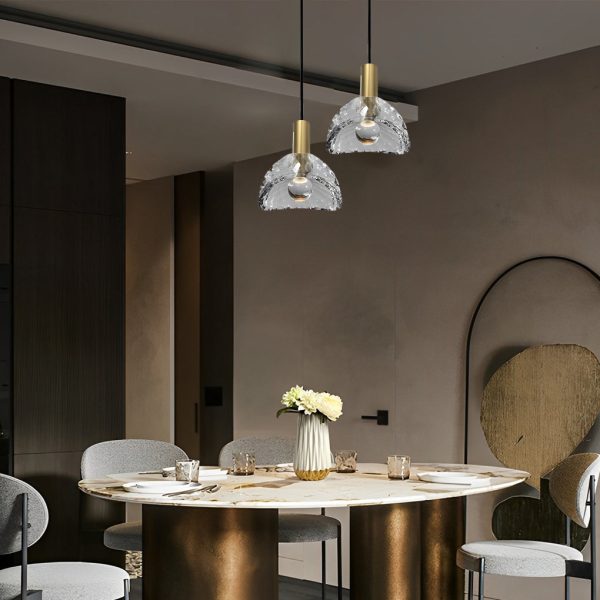 Creative Crystal Shade LED Copper Minimalist Modern Pendant Lights Fixture - Image 4