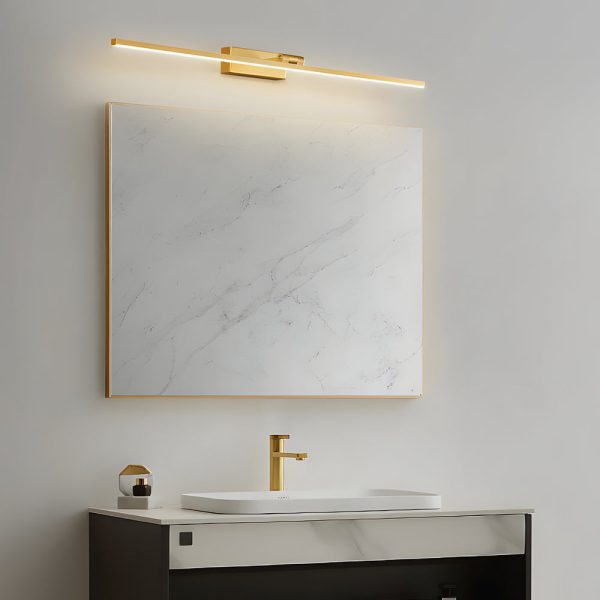 Modern Copper Adjustable LED Bathroom Vanity Light with Rotatable Rod and Linear Acrylic Shade - Image 2