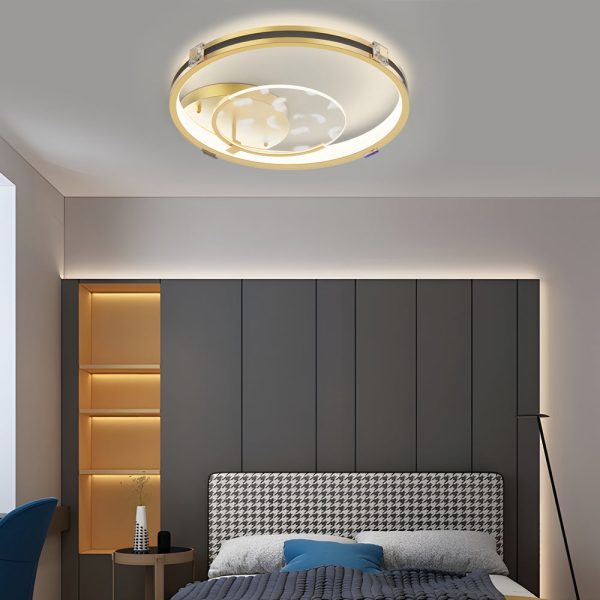 Round Acrylic Feathers Three Step Dimming LED Modern Ceiling Light Fixture - Image 2
