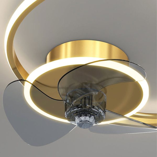 Modern Creative Circle Ball Design LED Flush Mount Ceiling Fan Light - Image 5
