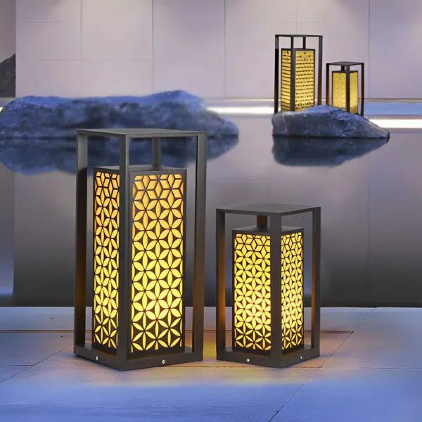 Unique Flower Pattern Waterproof Black Modern LED Lawn Lamp Path Lights - Image 6