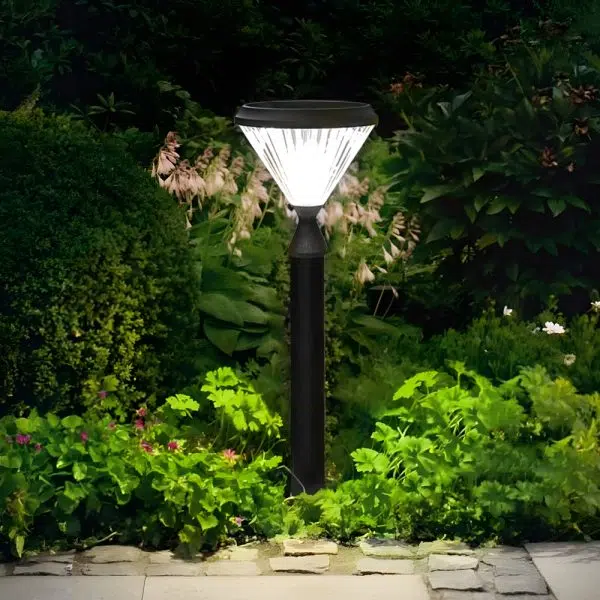 Black Solar LED Bollard Path Light for Garden