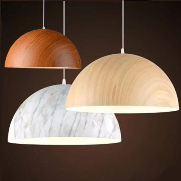 Nordic Minimalist Marbled Semicircle 1-Light Pendant Light - Image 16