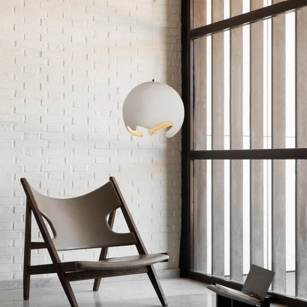 Irregular Ball Creative Ins Creamy White Japanese Style Chandelier Light - Image 4