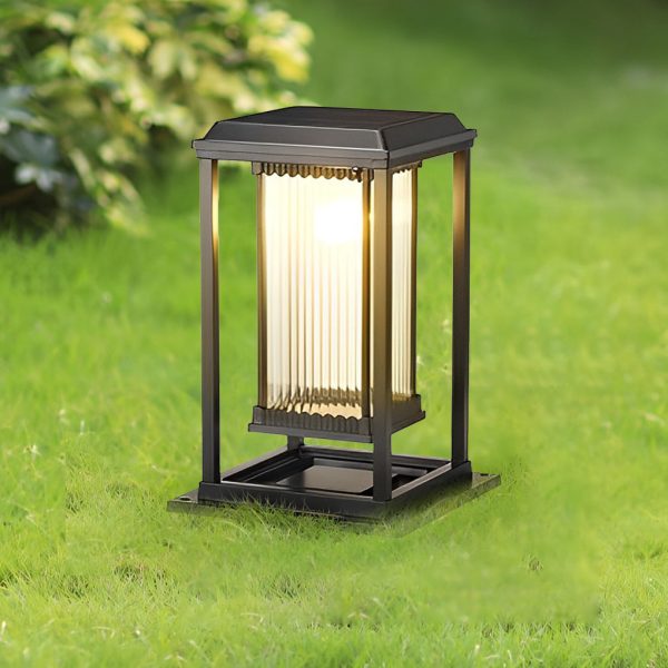 Square Waterproof Intelligent Light Control Black Solar Lawn Lights - Image 2