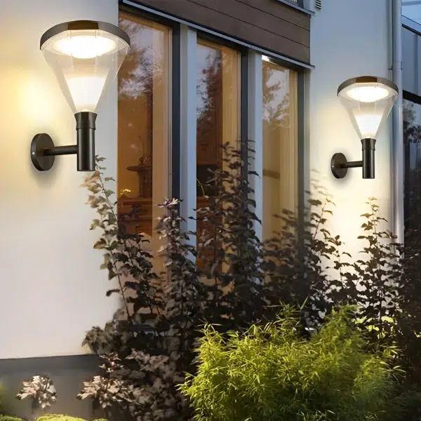 Geometric Waterproof LED Modern Outdoor Plug in Wall Lamp Wall Sconce Lighting - Image 3
