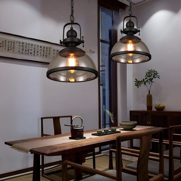 Antique Glass Iron Retro Industrial Pendant Ceiling Lights Dining Room Hanging Island Lamp - Image 3