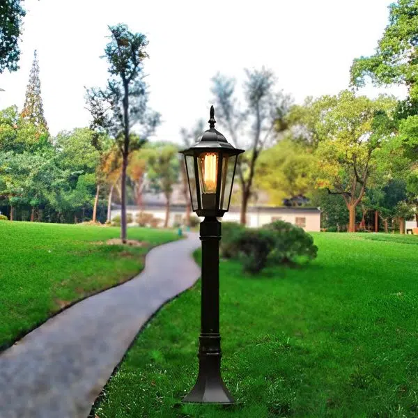 Elegant Traditional Black Post Path Light Waterproof E27 LED Lamp - Image 5