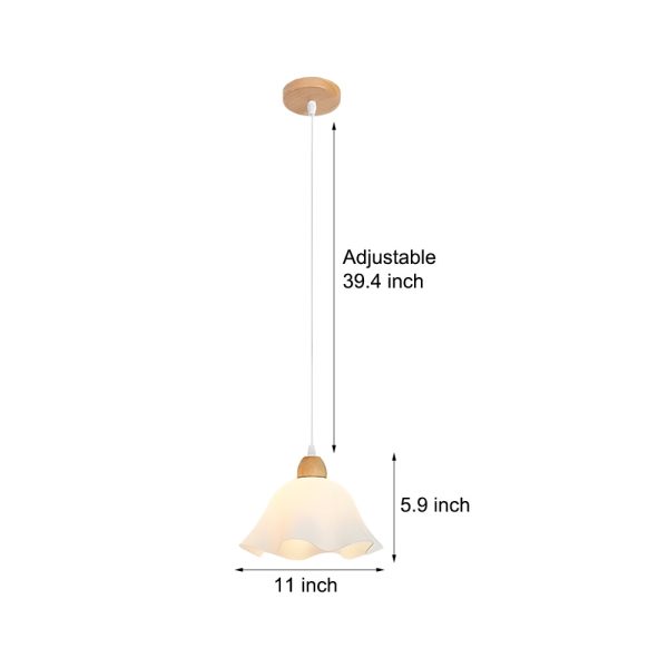 Acrylic Flower Creative Elegant Wood White Nordic Pendant Lights Chandelier - Image 4
