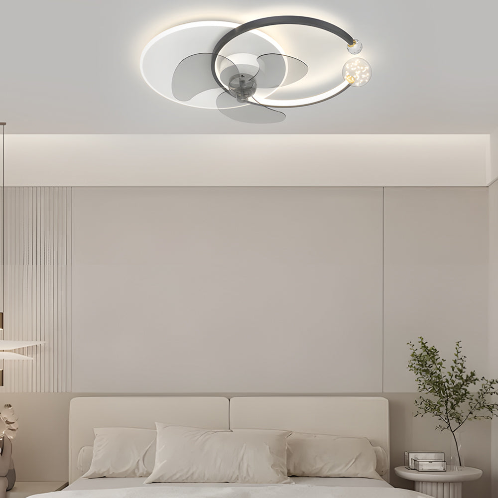 5-8250d24e-651e-44ce-8c05-471e94fb5627-1.jpg Mute Creative Round Ring 3 Step Dimming Modern Flush Mount Ceiling Fan Lamp - Image 1
