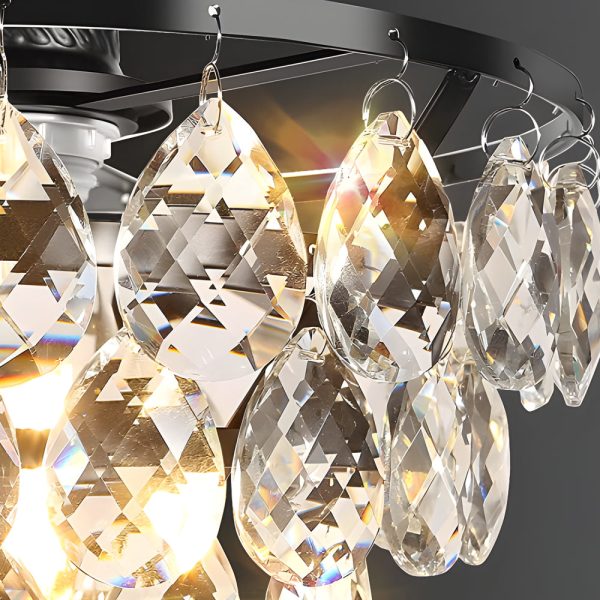 Round Luxury Crystal Simple Black Modern Ceiling Lights Fixture Chandelier - Image 4