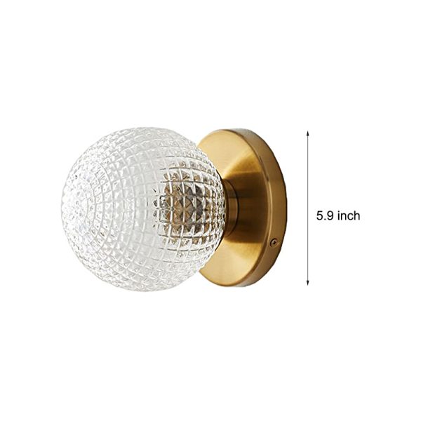 Unique Glass Ball Copper Three Step Dimming LED Modern Wall Light Fixture - Image 4