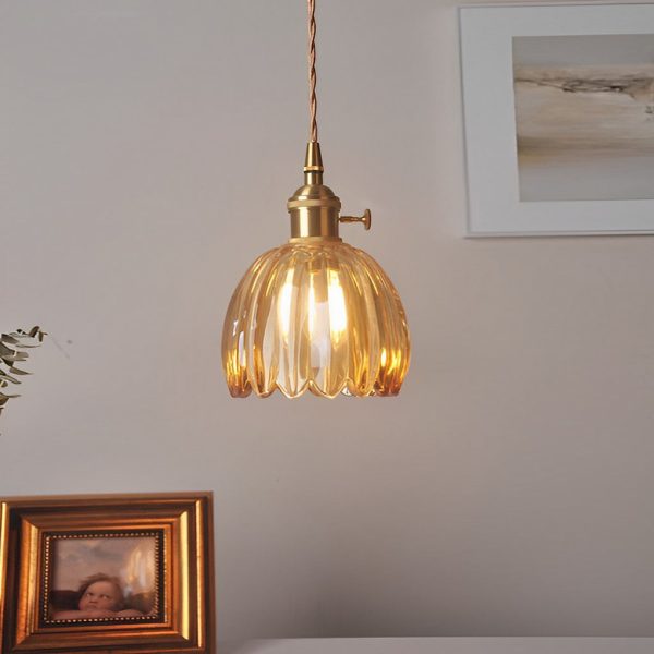 Flower Shape Glass Creative Artistic LED Nordic Hanging Ceiling Lamp - Image 3