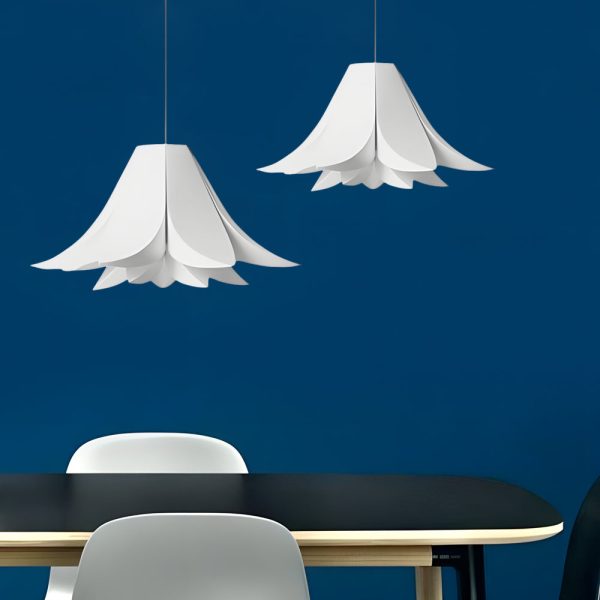 Creative White Petals Flower 3 Step Dimming Simple Nordic Chandeliers - Image 4